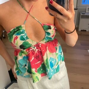 Floral halter top
